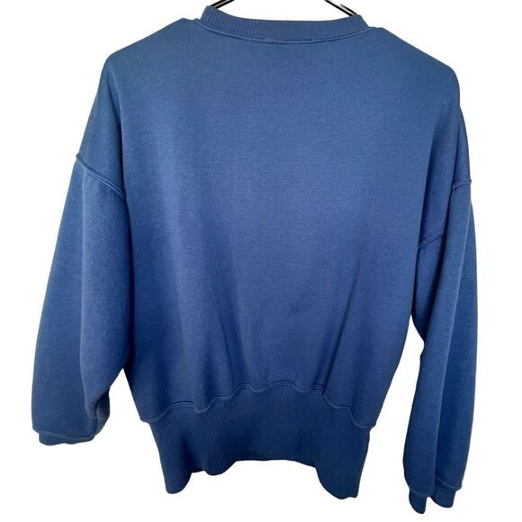 Cheggo Vintage Cobalt Blue Crewneck With Abstract Dancing Graphic - Picture 4 of 4
